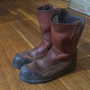 Red Wing Shoes Dark Brown Steel Toe Leather Boots